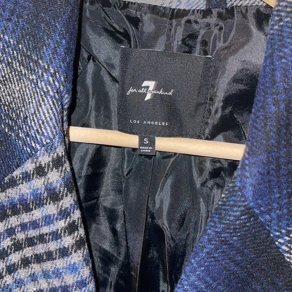 7 For All Mankind Plaid Peacoat - Picture 3 of 3